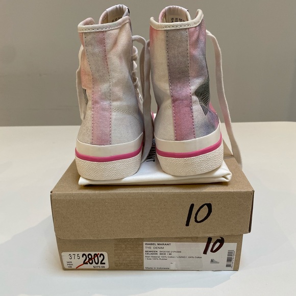 Isabel Marant Benkeen Sneaker in Celadon/Pink sz 40FR New in Box - Picture 6 of 8